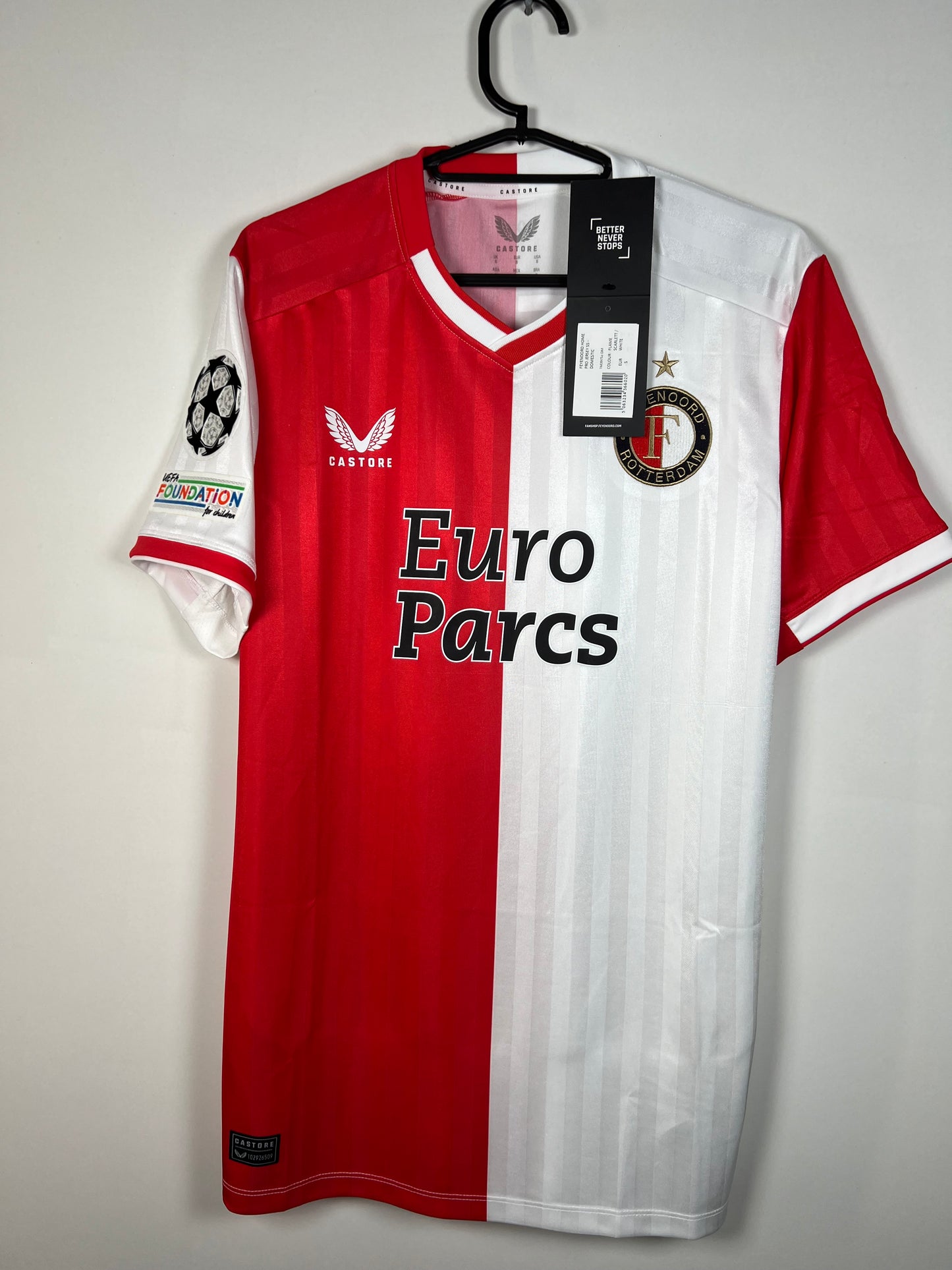 Feyenoord 2023-2024 thuis Europees Stengs, Nieuw met kaartje